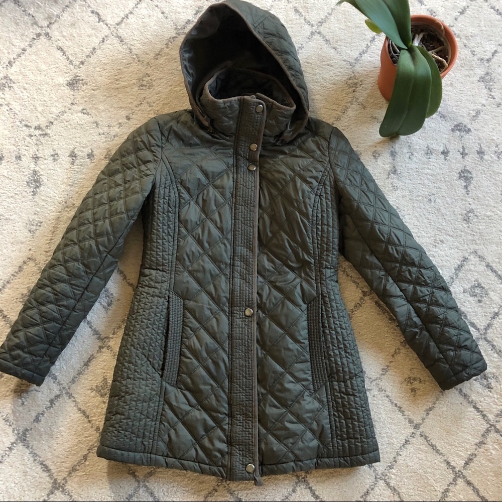 Olive Quilted Jacket - Picture 2 of 8